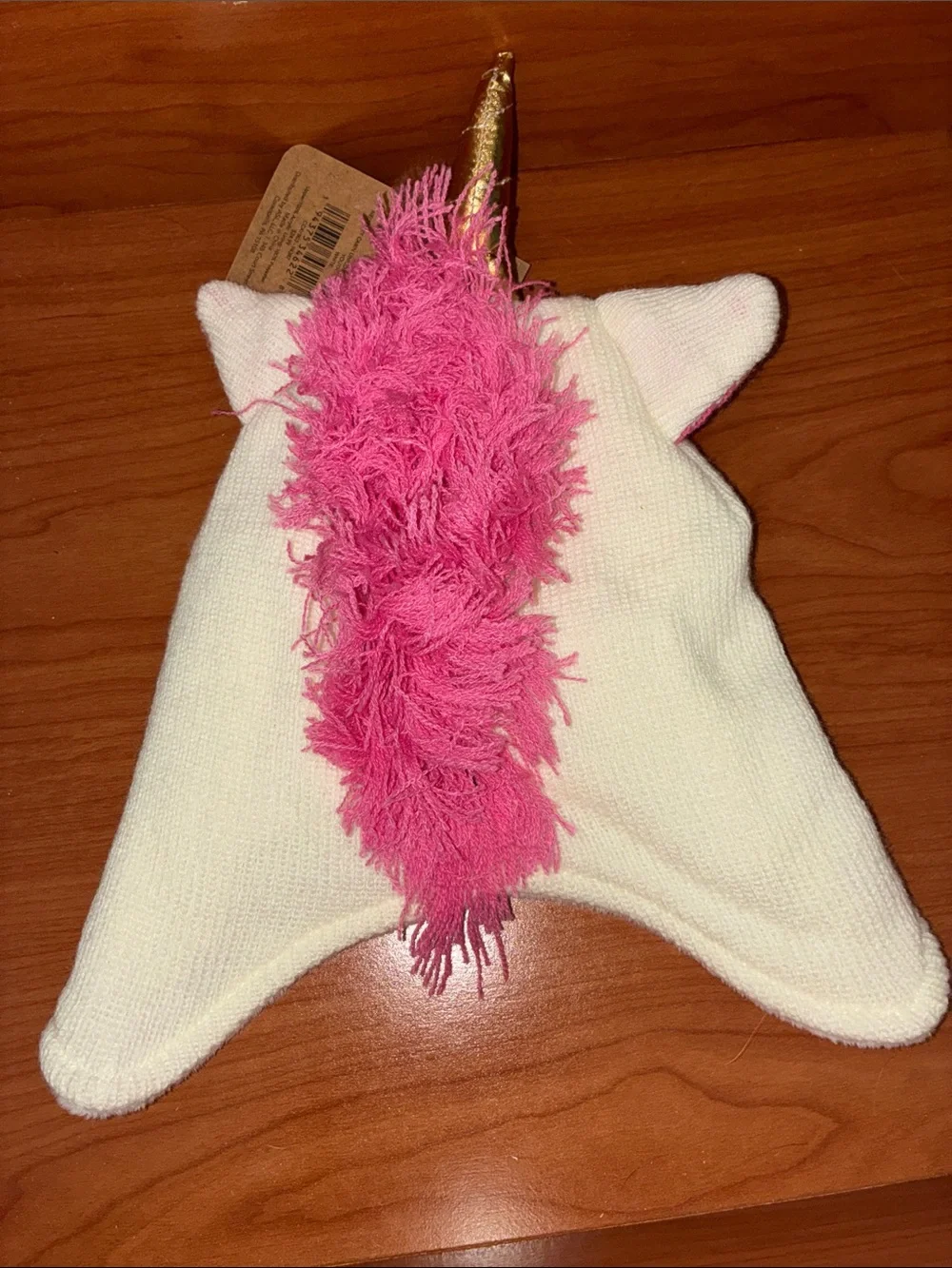 Cozy Cabin Unicorn Youth Beanie & Mitten Set - White and Pink